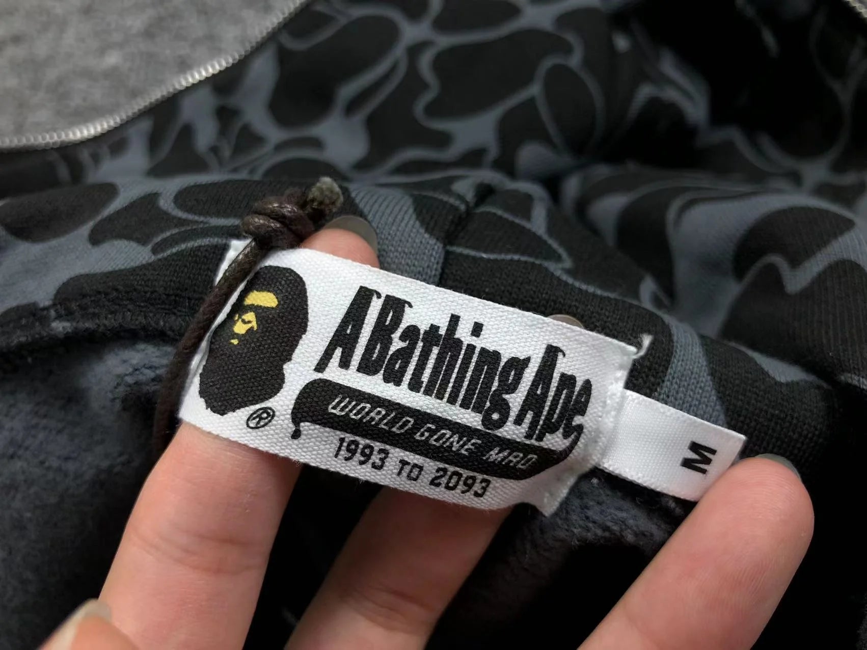 BAPE X DOVER STREET MARKET SPECIAL CAMO SHARK FULL ZIP HOODIE BLACK